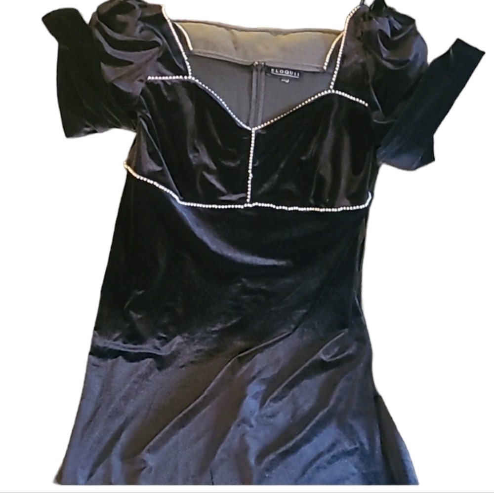 Eloquii black velvet maxi dress XL
